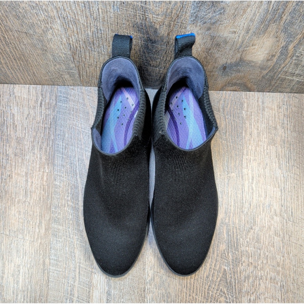 Rothy's The Lug Chelsea Boots Womens Size 9 Onyx Black Knit Modern Pull On - Picture 5 of 14